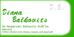 diana balkovits business card